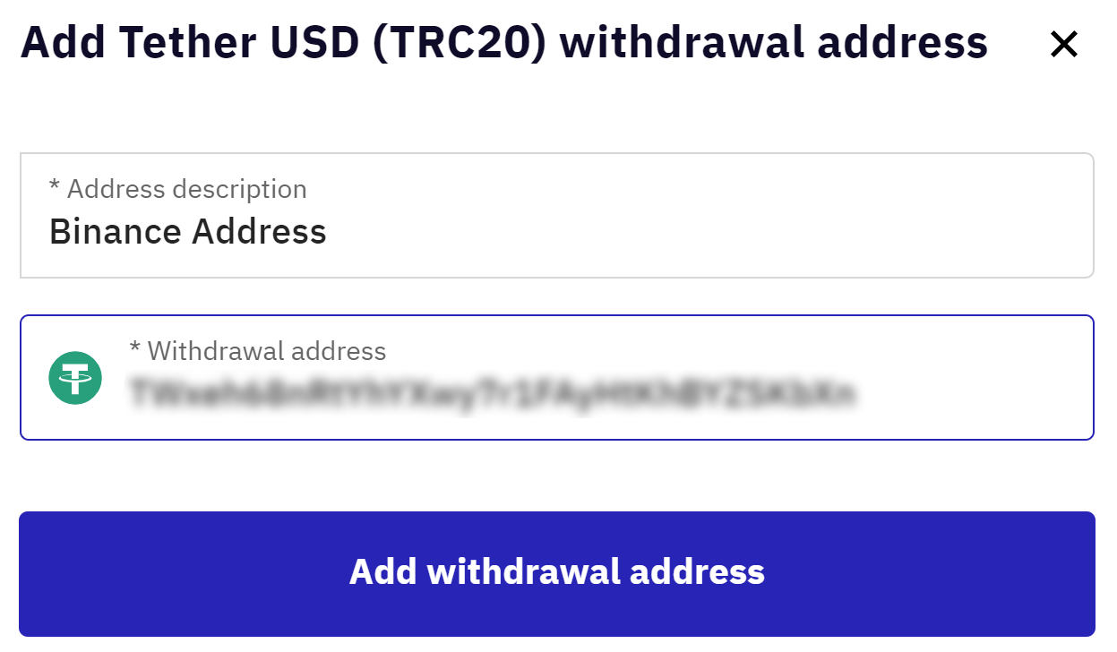 Add Binance deposit address in Kraken