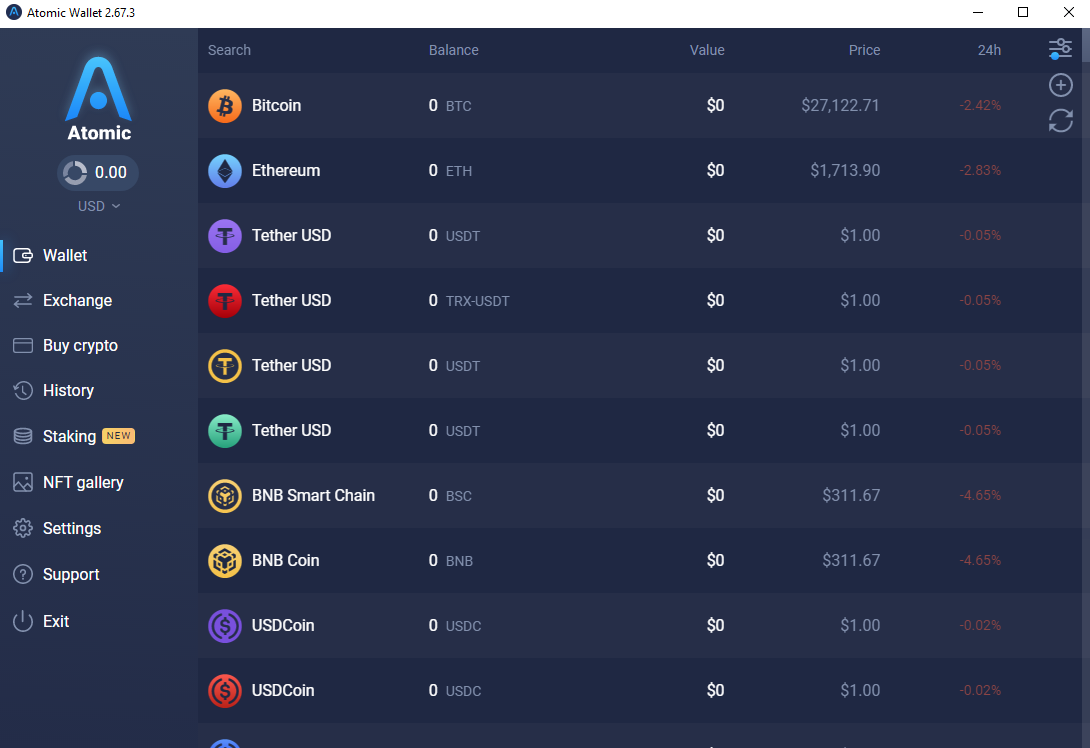Atomic Wallet Supported Assets