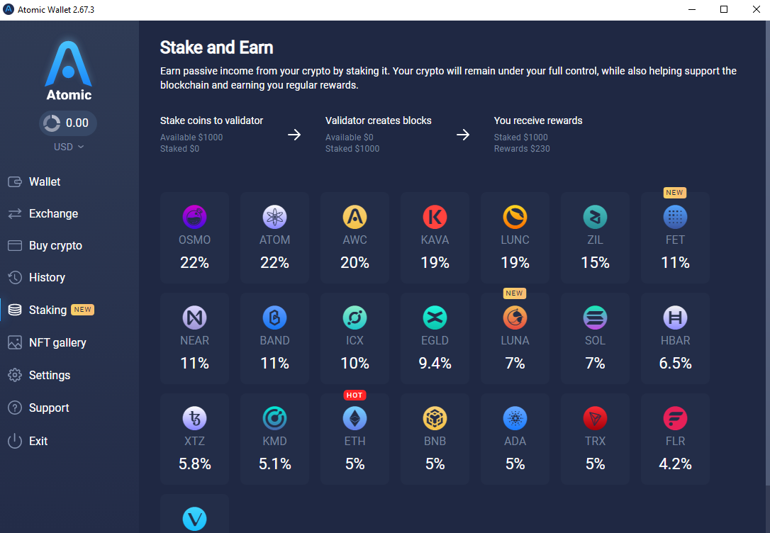 Atomic Wallet staking