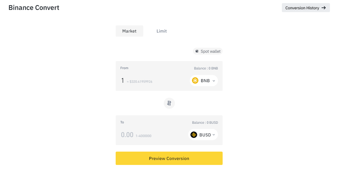 Binance convert