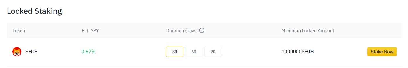 Binance staking Shiba Inu