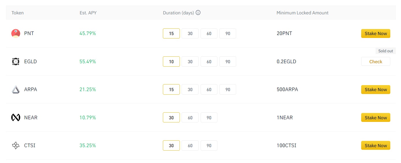 Binance locked staking