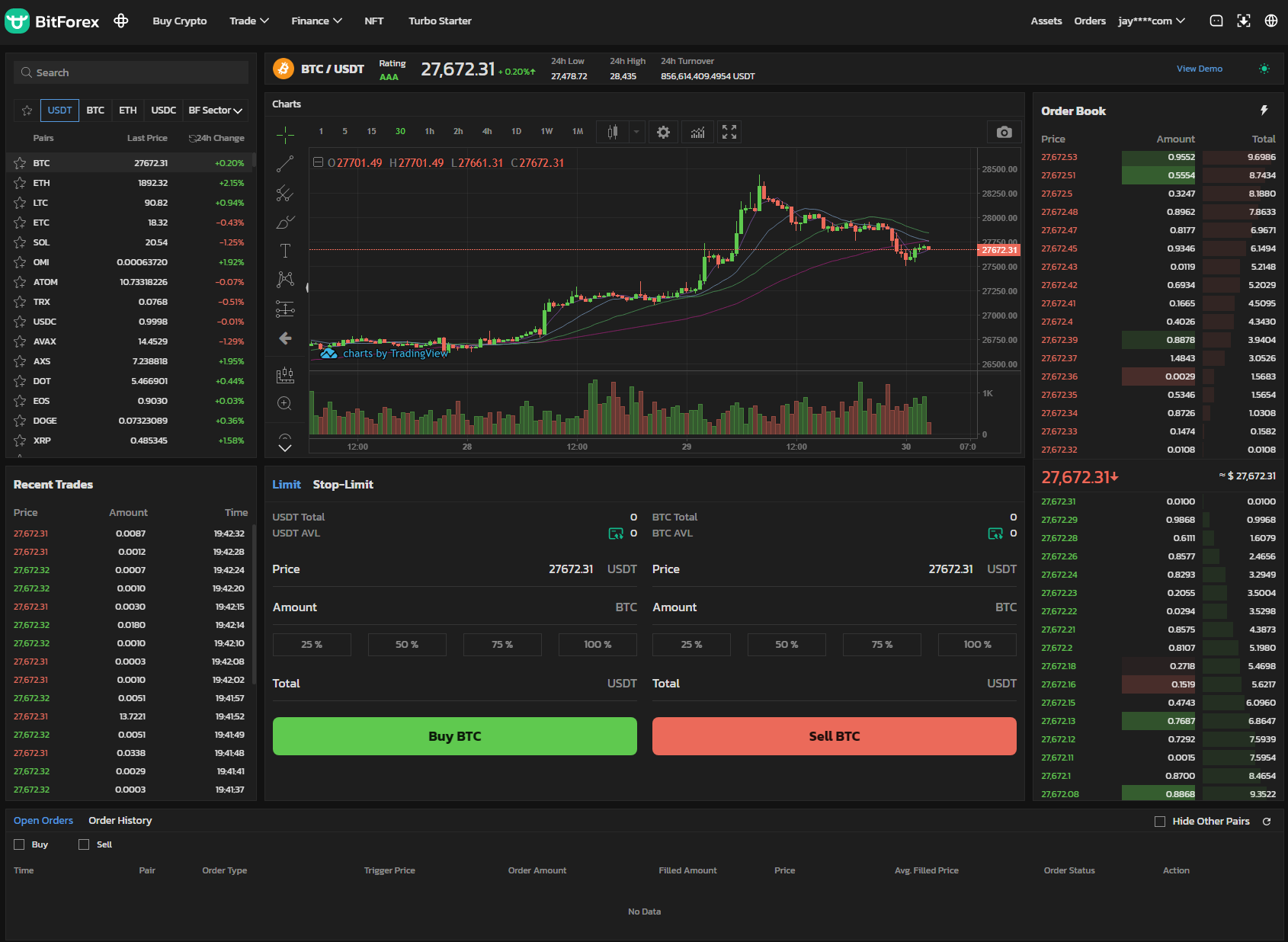 BitForex Trading Interface