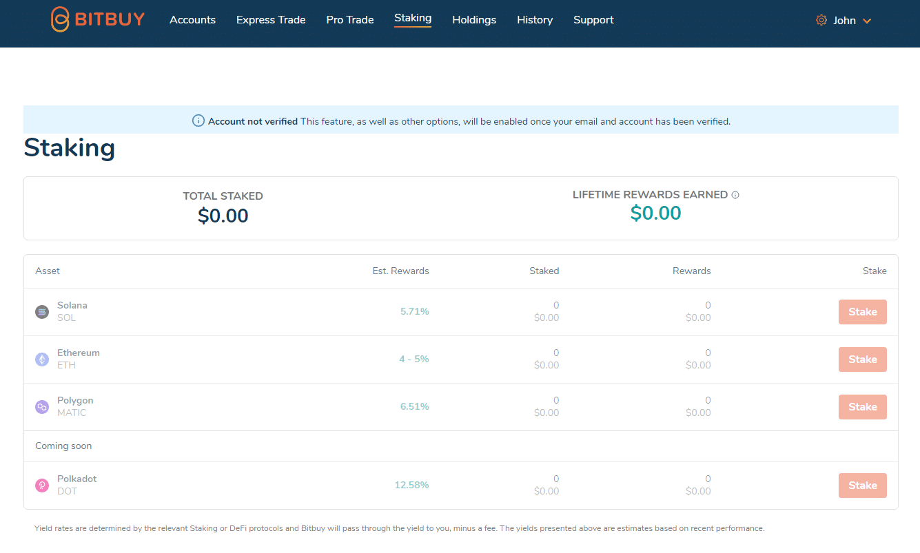 Bitbuy staking