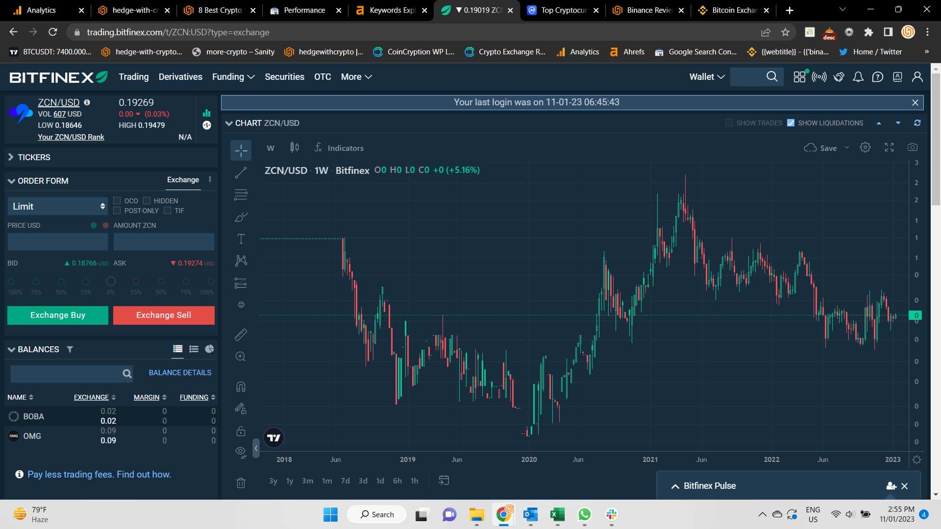 Bitfinex margin trading platform screenshot