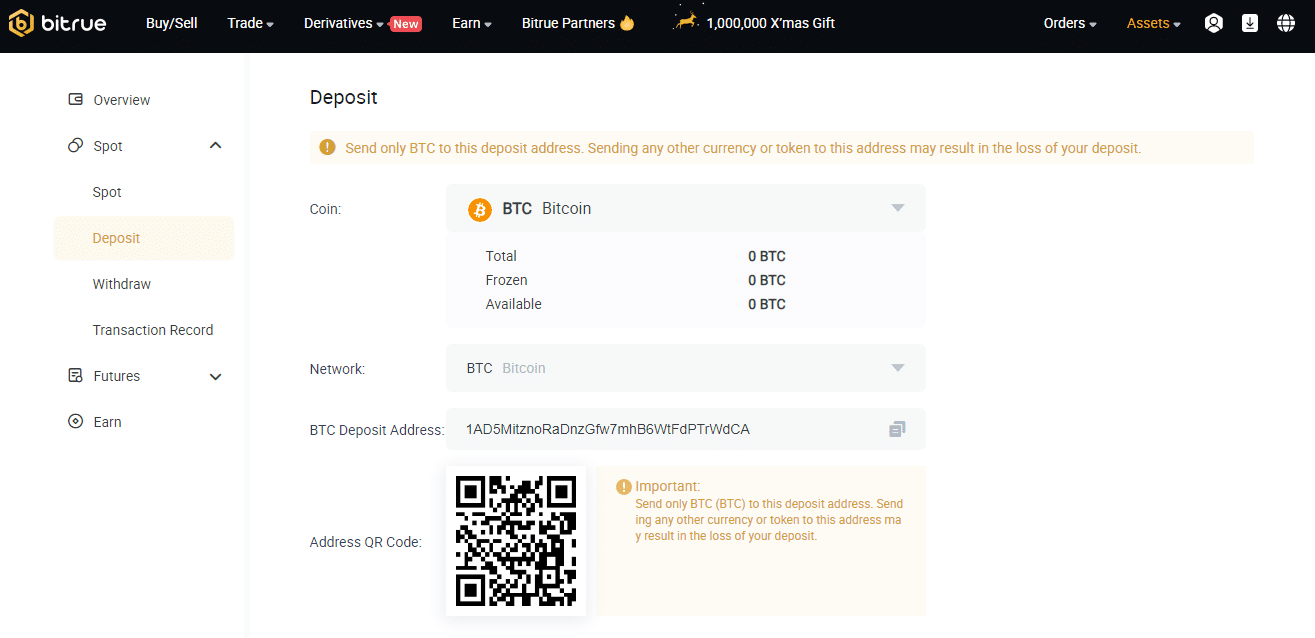 Bitrue Deposit methods