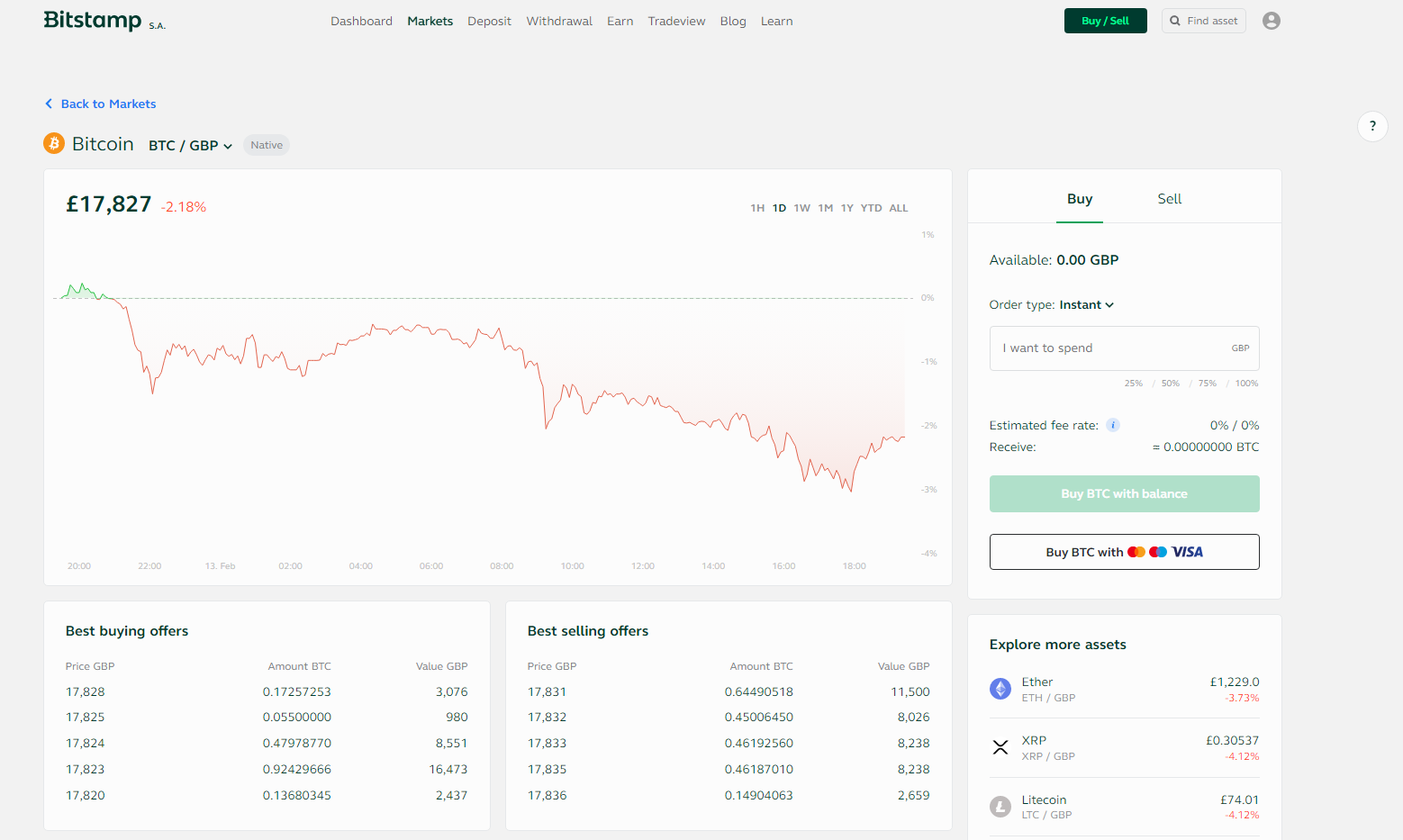 Bitstamp basic trading interface