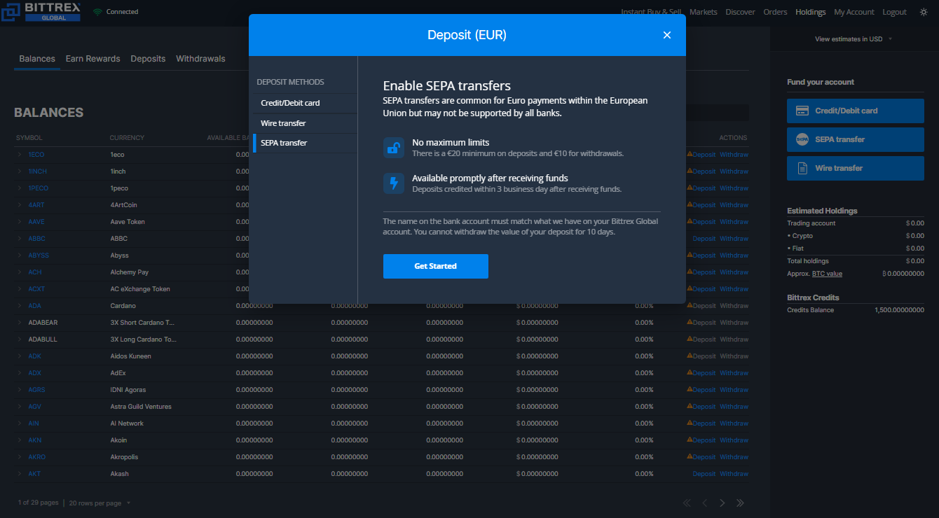 Bittrex deposit fiat