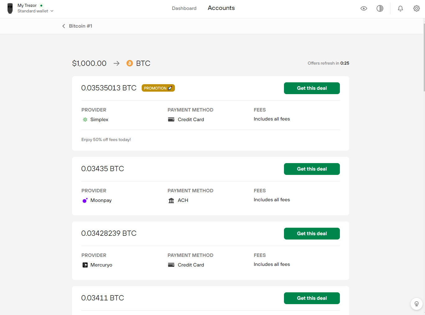 Browse Offers to Buy Bitcoin Trezor Suite