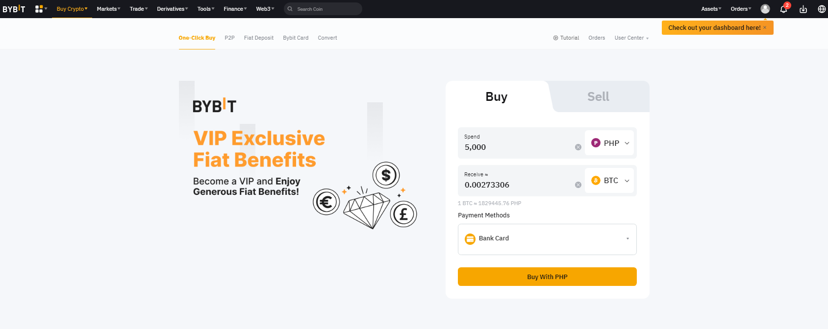 Buying Crypto with PHP on ByBit
