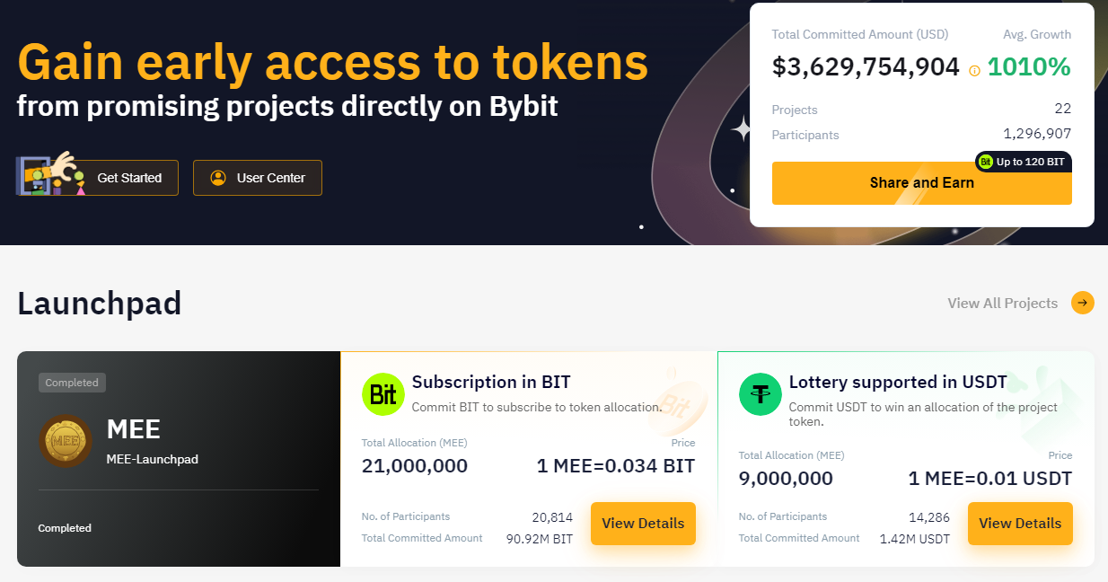ByBit launchpad platform