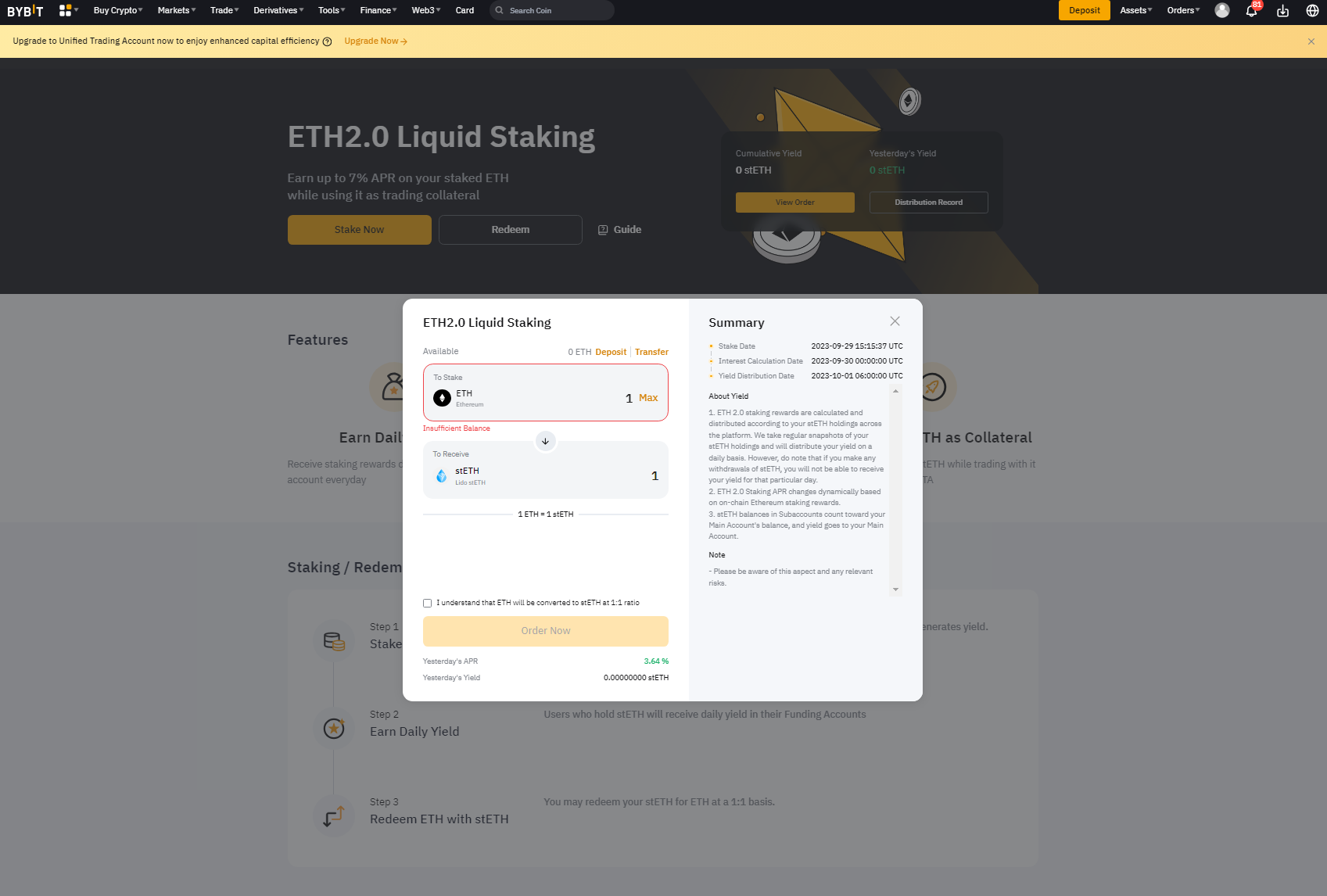 Bybit ETH Staking