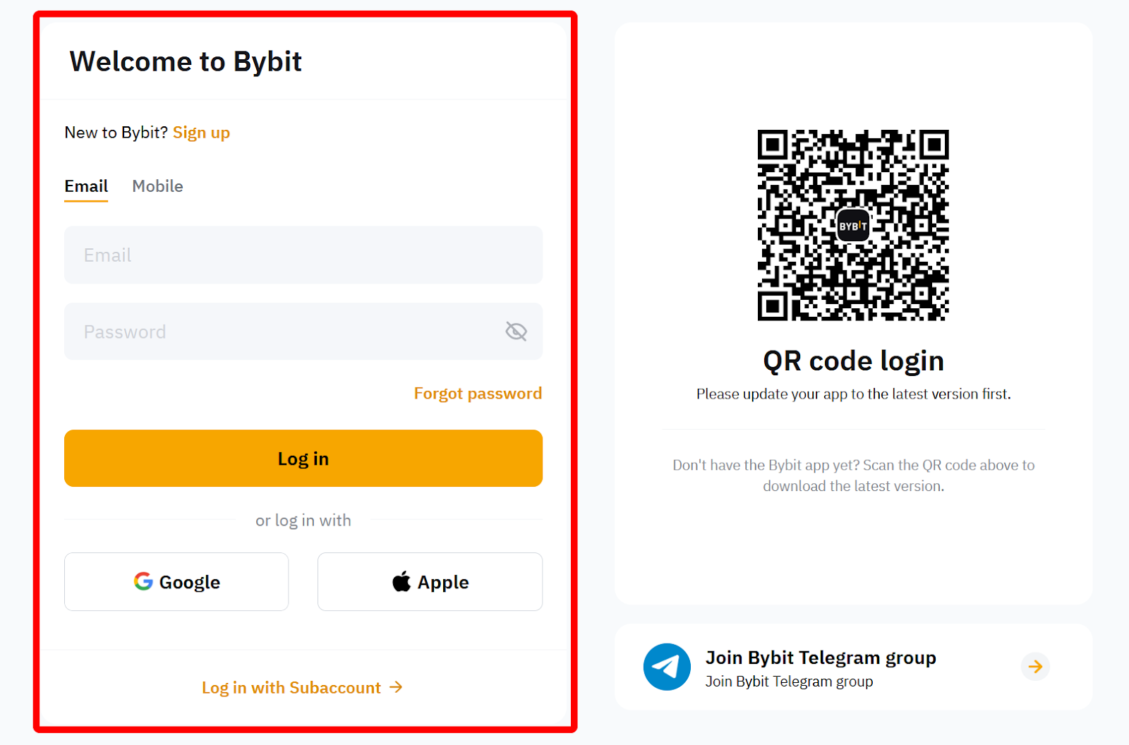 login to bybit