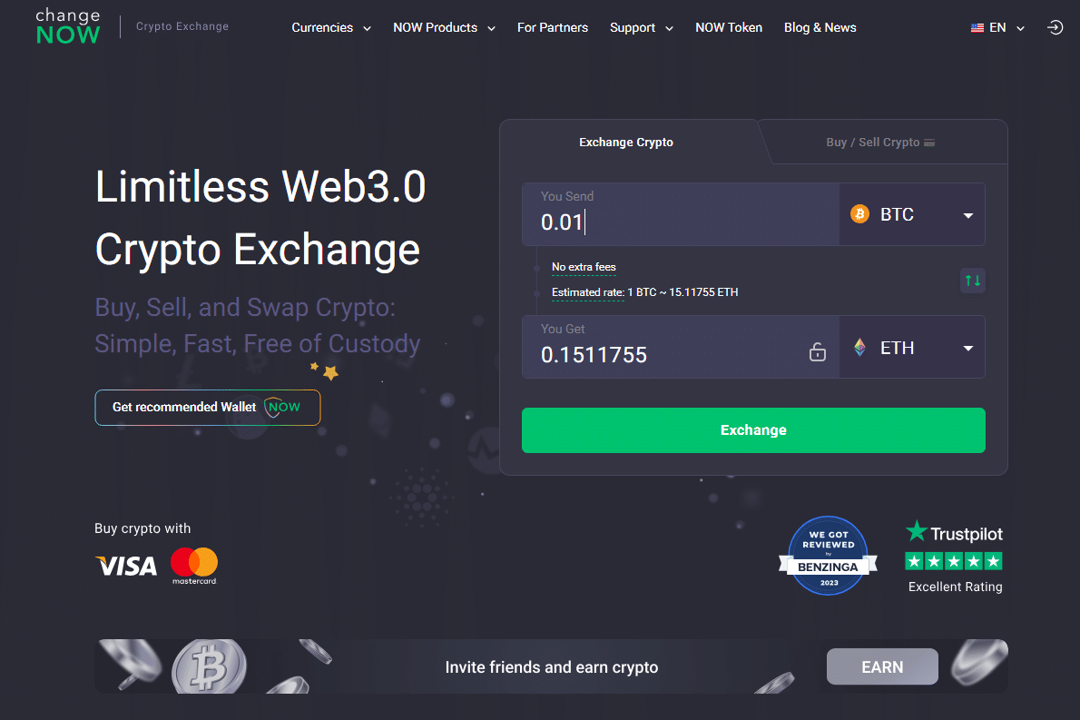 ChangeNOW Crypto Swap