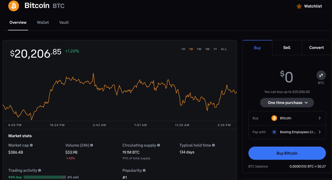 Coinbase advanced trading interface