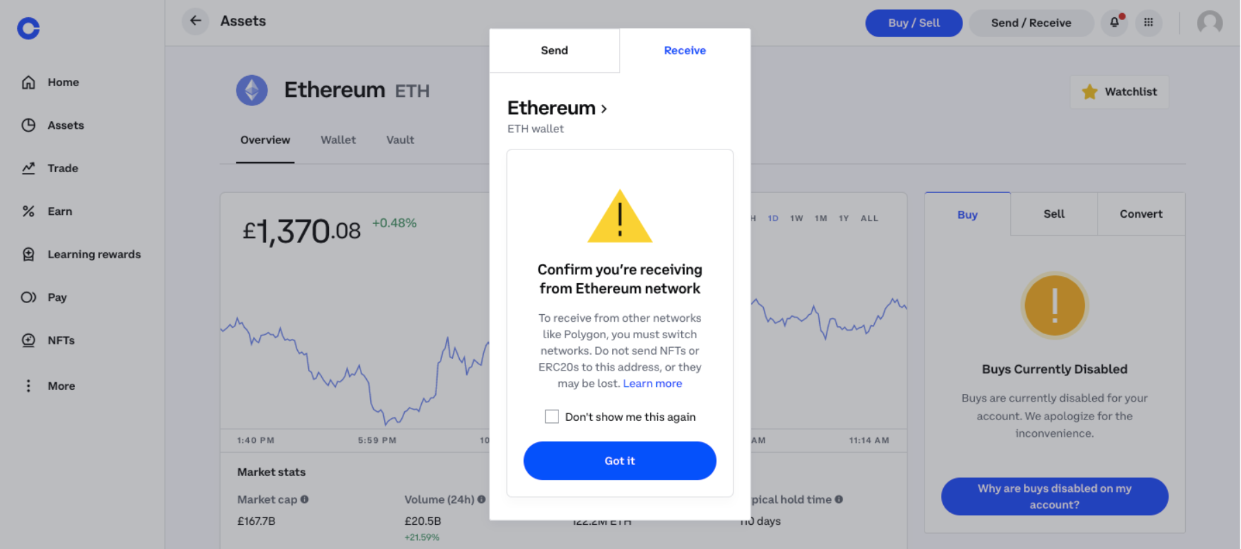 Coinbase wallet unique address