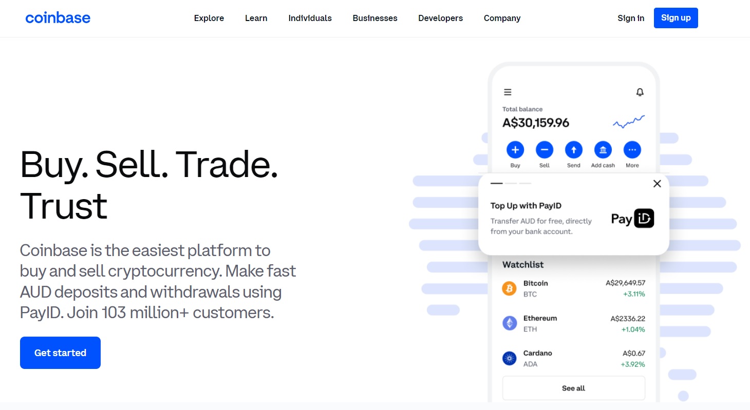 Coinbase website