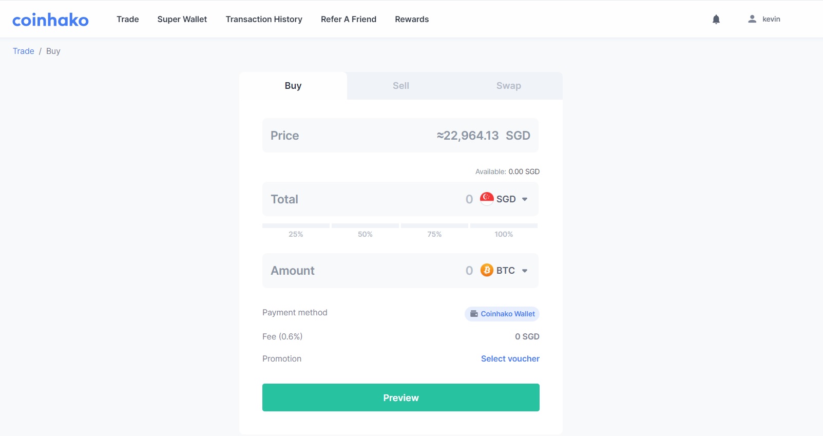 Coinhako buy Bitcoin with SGD