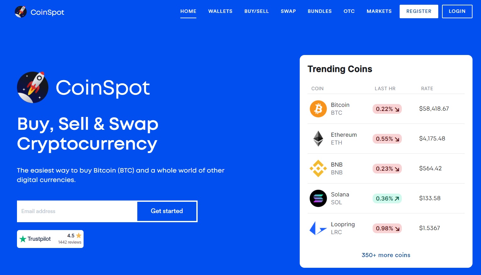 Coinspot Earn website