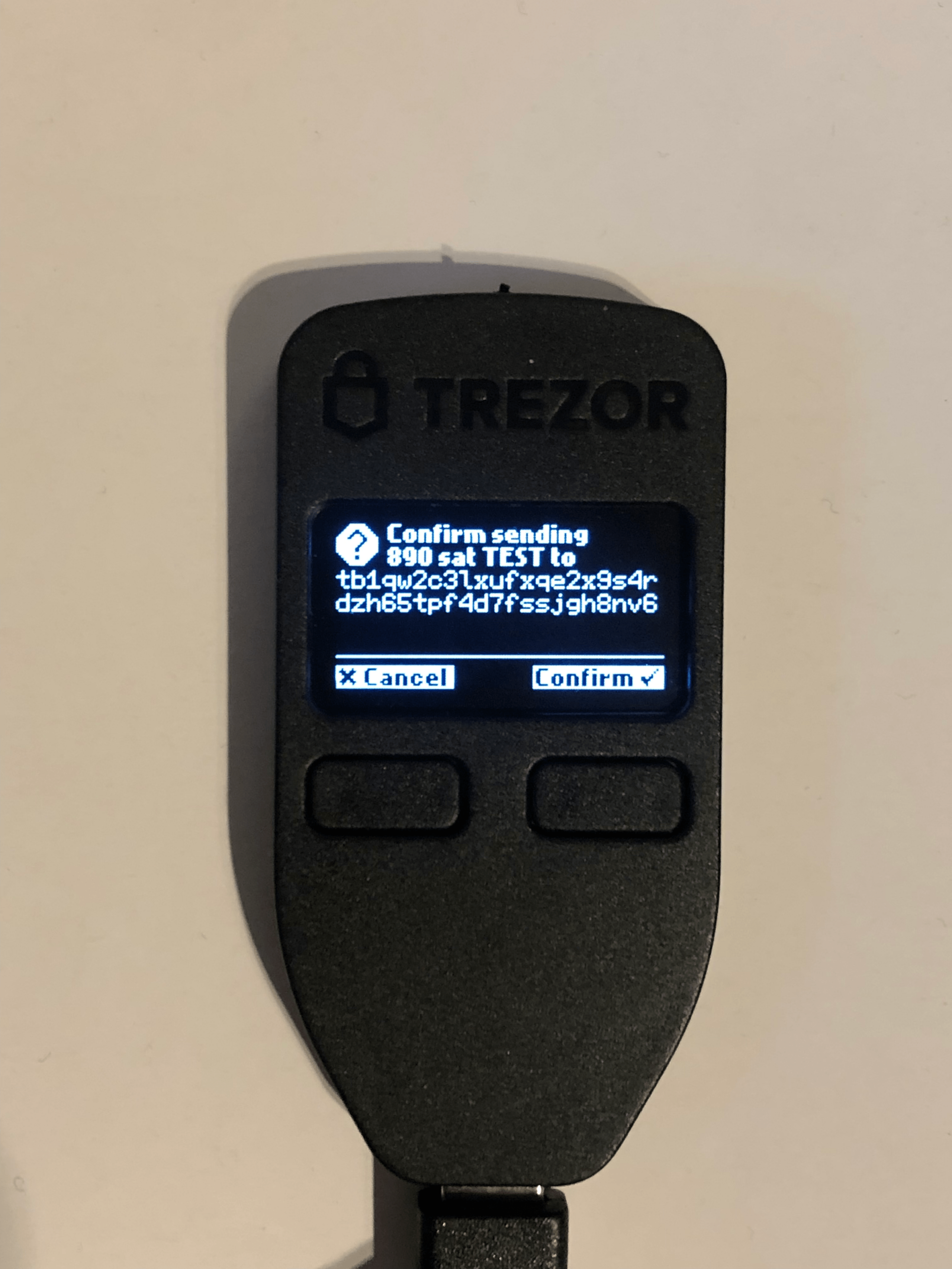 Confirm Transaction Trezor One