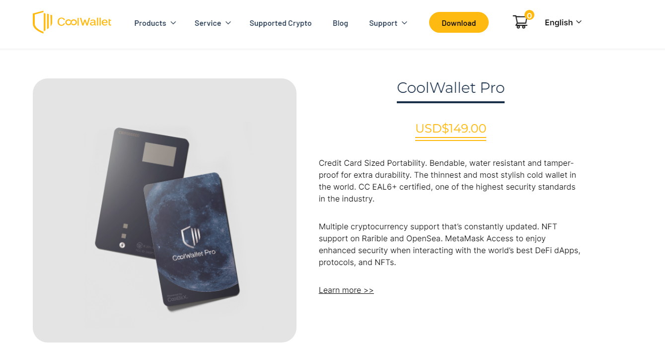 Coolwallet Pro specs