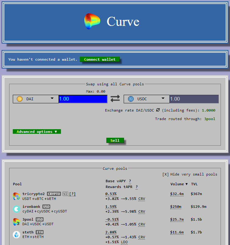 Curve Finance liquidity pool