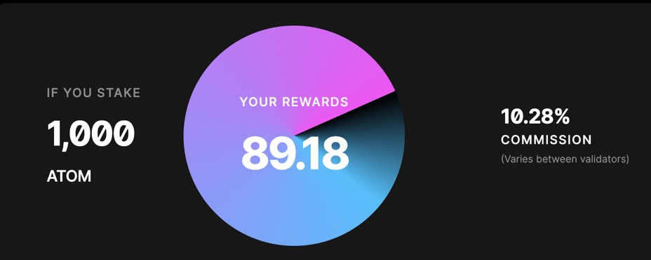 Direct ATOM staking and rewards on the blockchain
