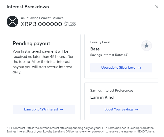 Earn Interest on XRP Nexo
