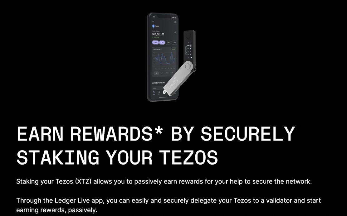Earn rewards staking tezos with Ledger wallets