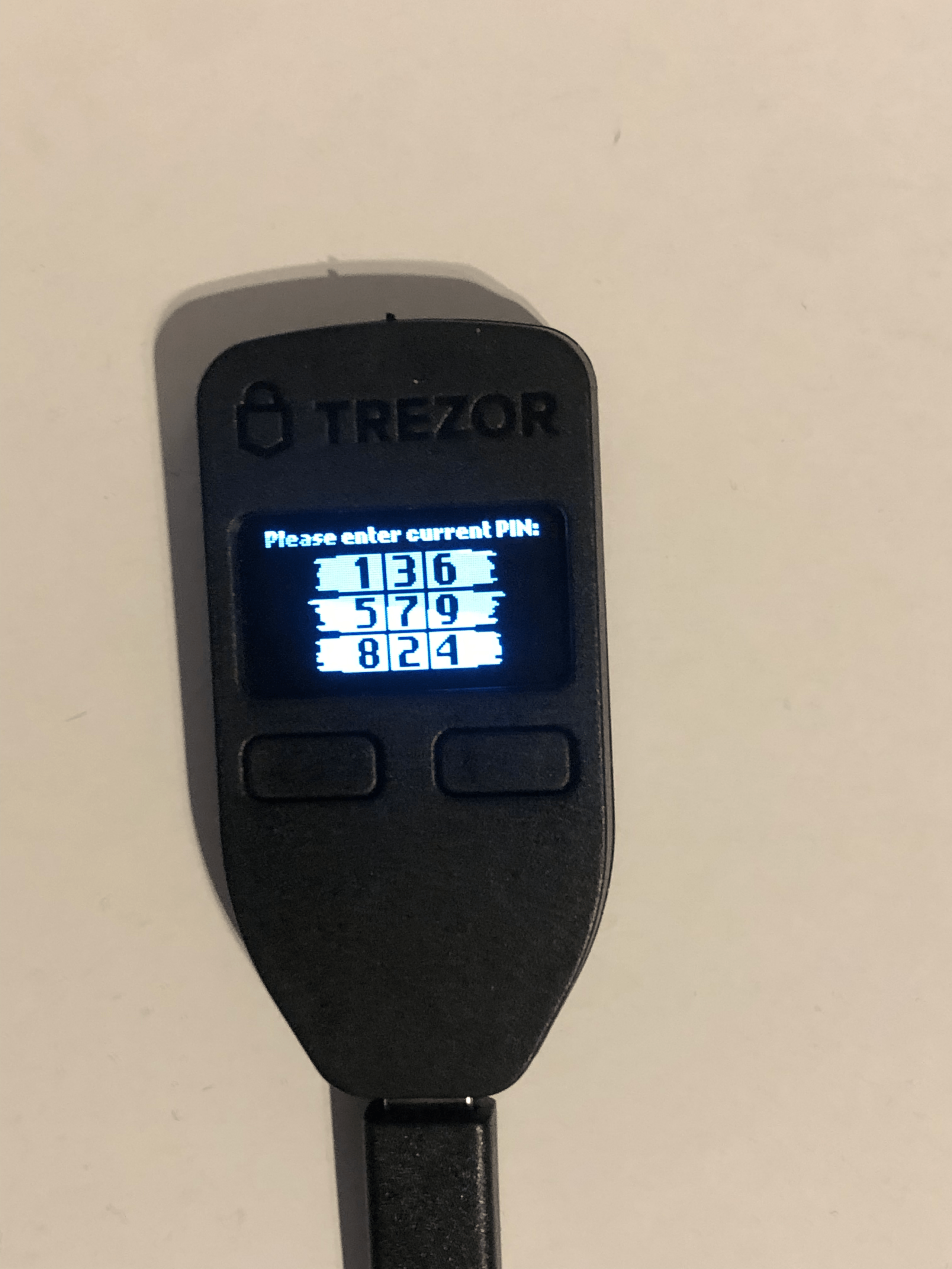 Enter Pin Trezor Model One