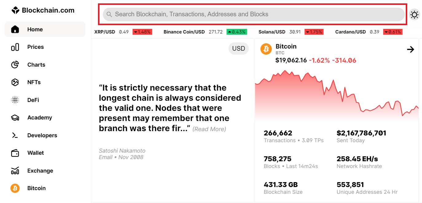 Enter the Bitcoin wallet address