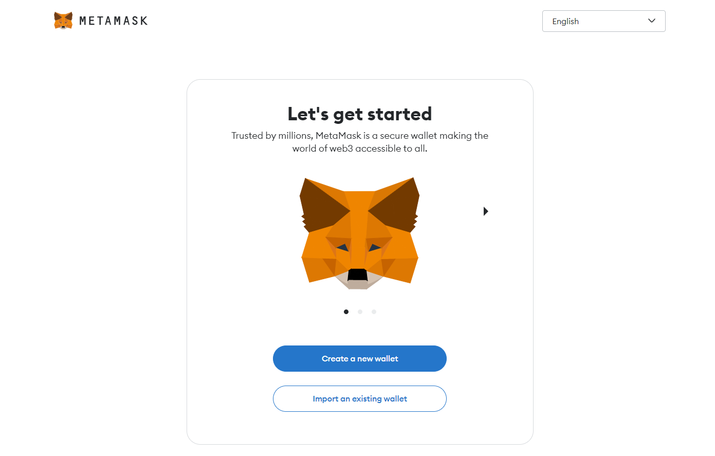 Import an existing wallet to Metamask