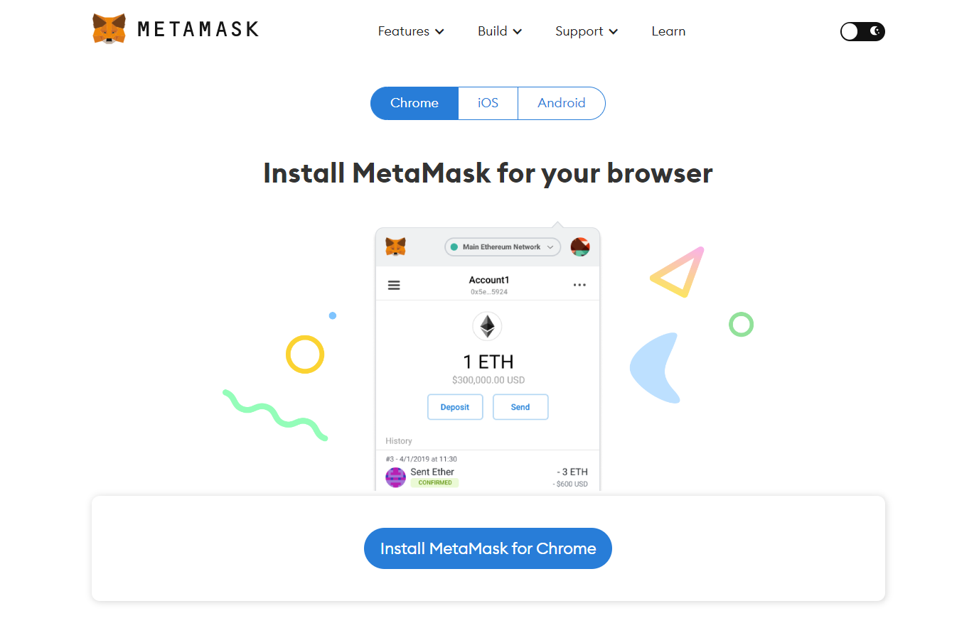 Install the metamask app
