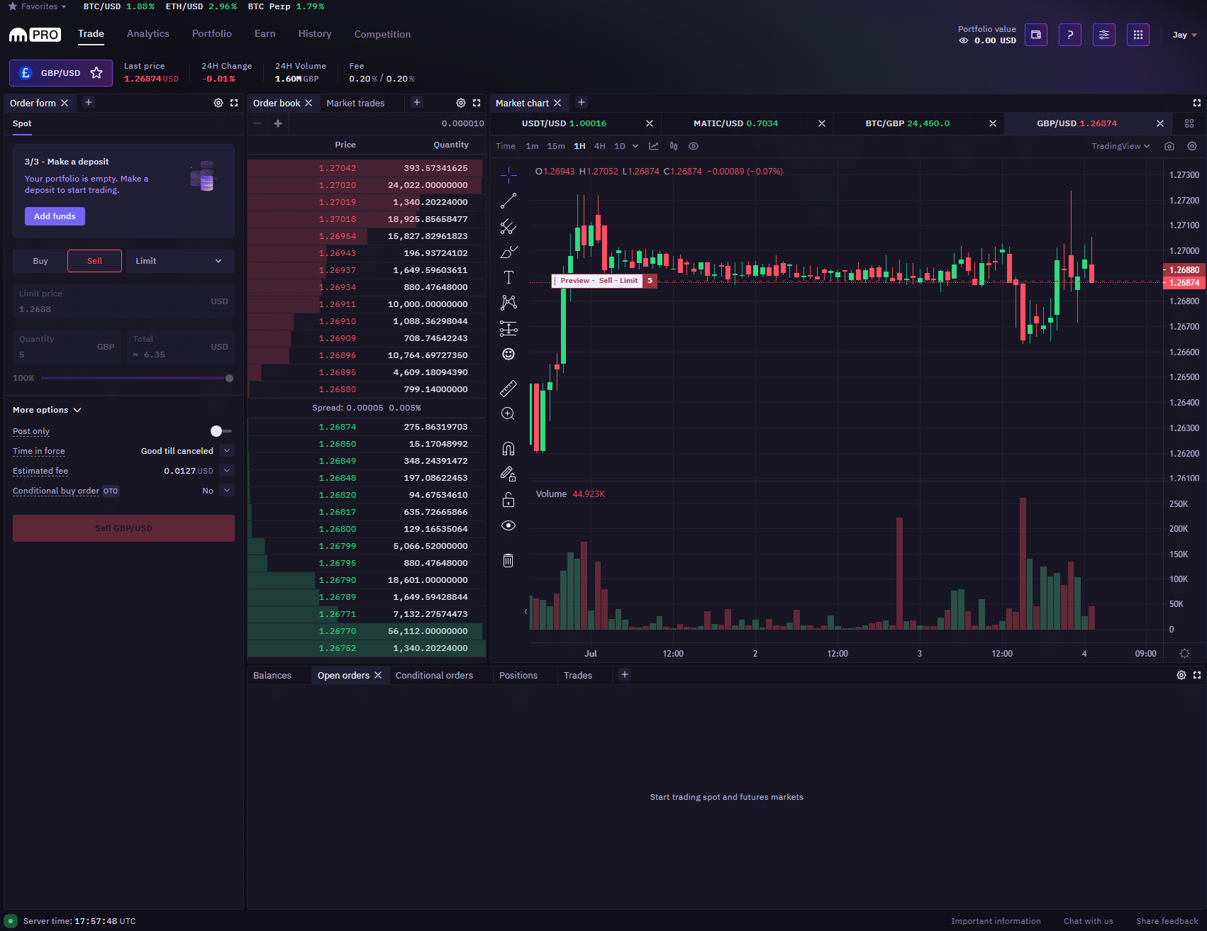 Kraken interface screenshot