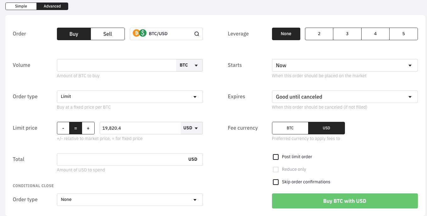 Kraken advanced trading terminal