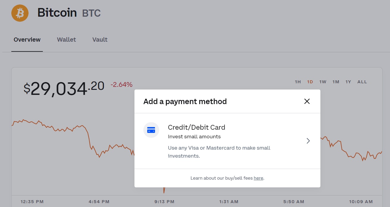 Linking a prepaid card to Coinbase account