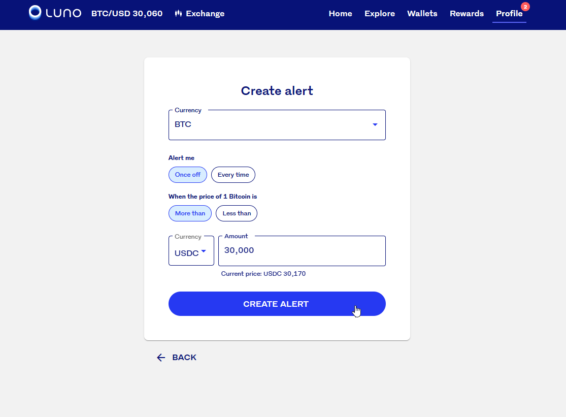 Luno Price Alerts