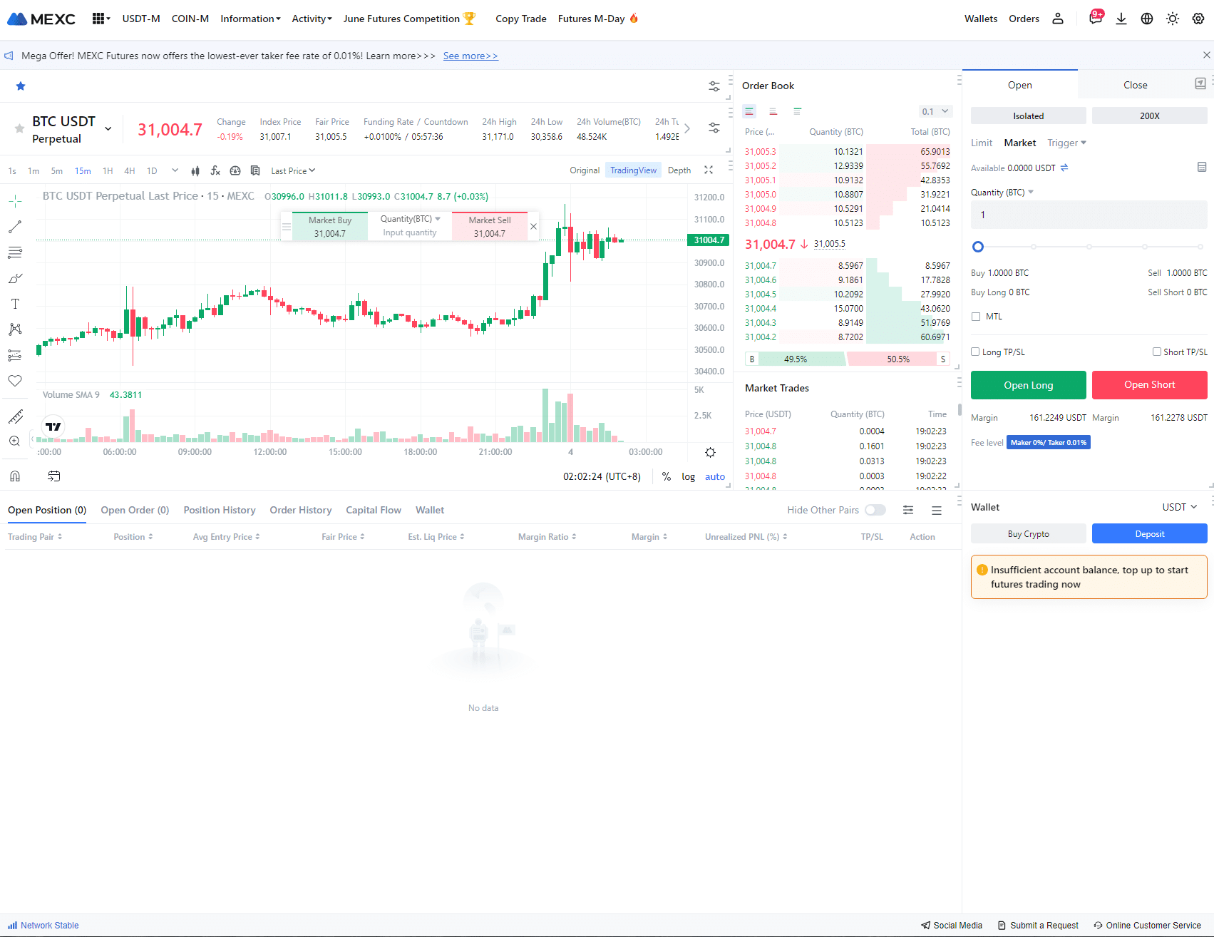 MEXC Leverage Trading Interface