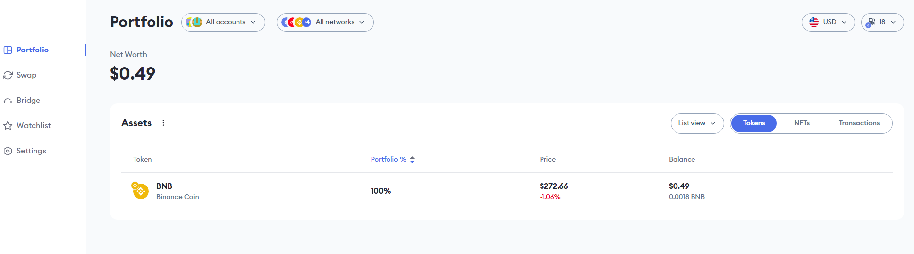 Metamask portfolio screenshot