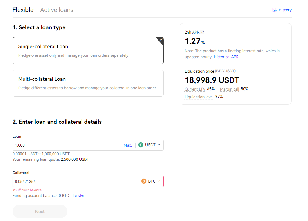 OKX Crypto Loans