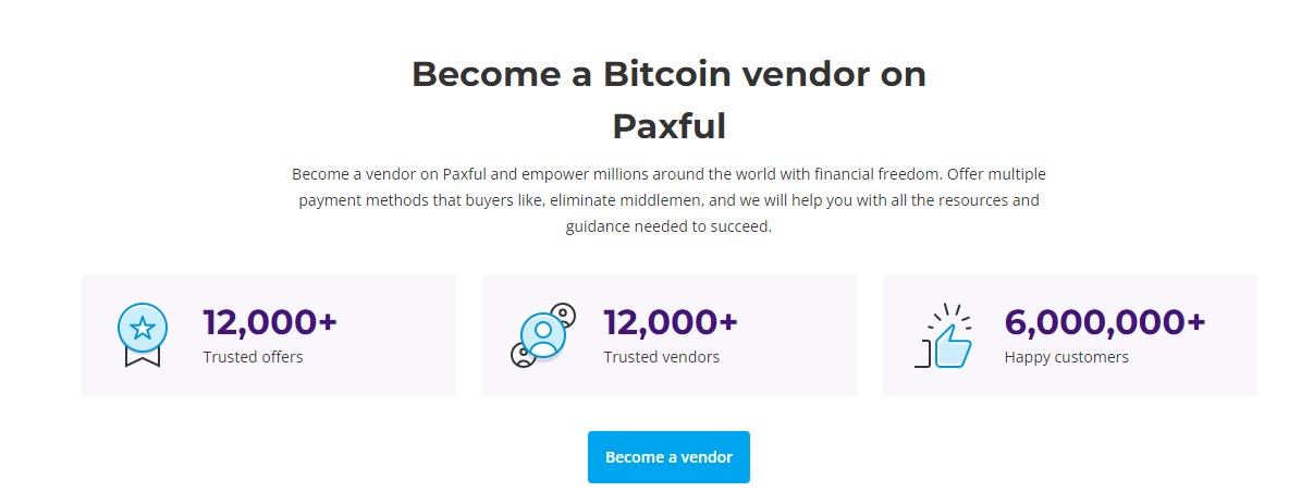 Paxful website and stats