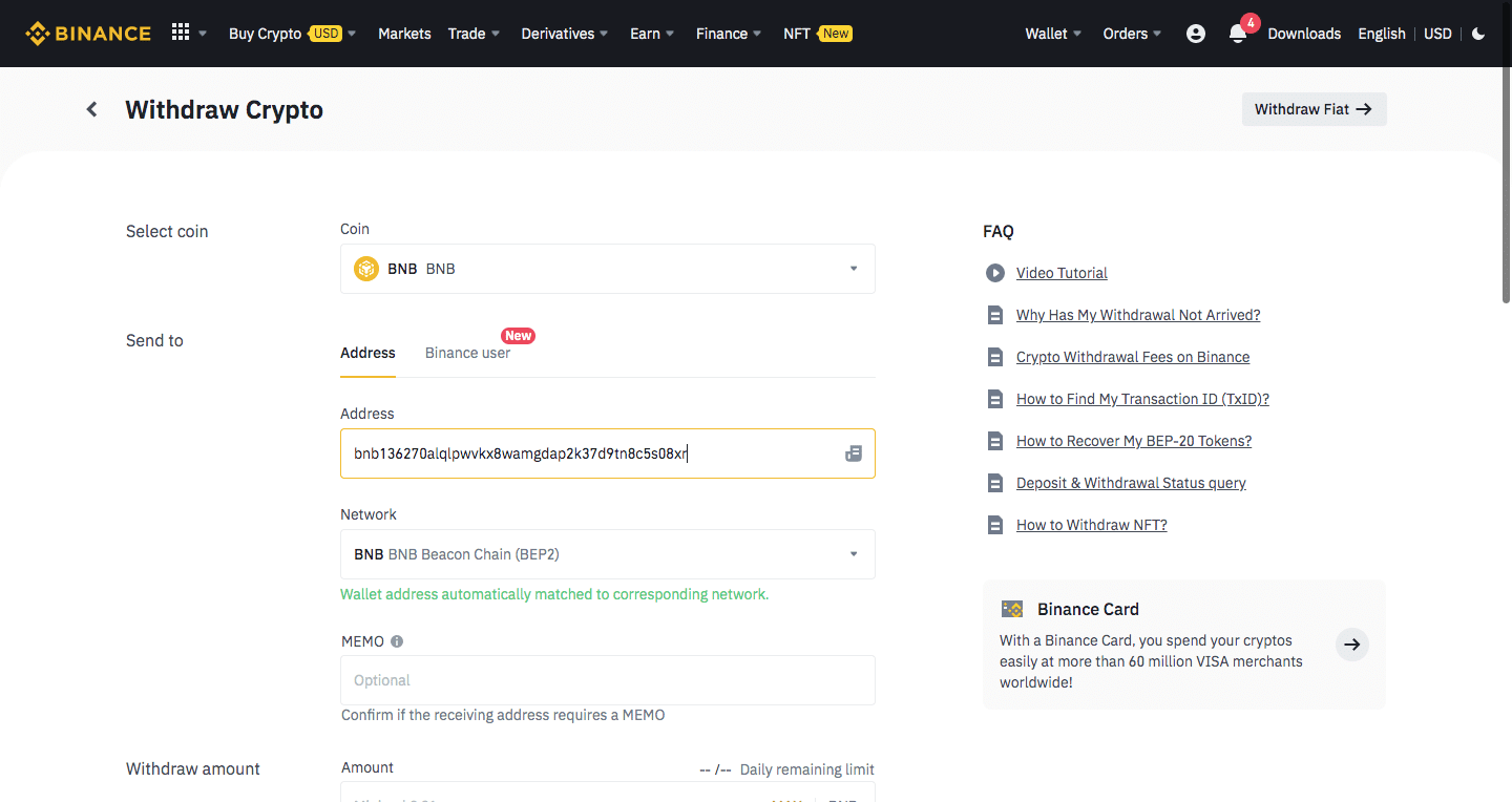 Selecting the blockchain network address