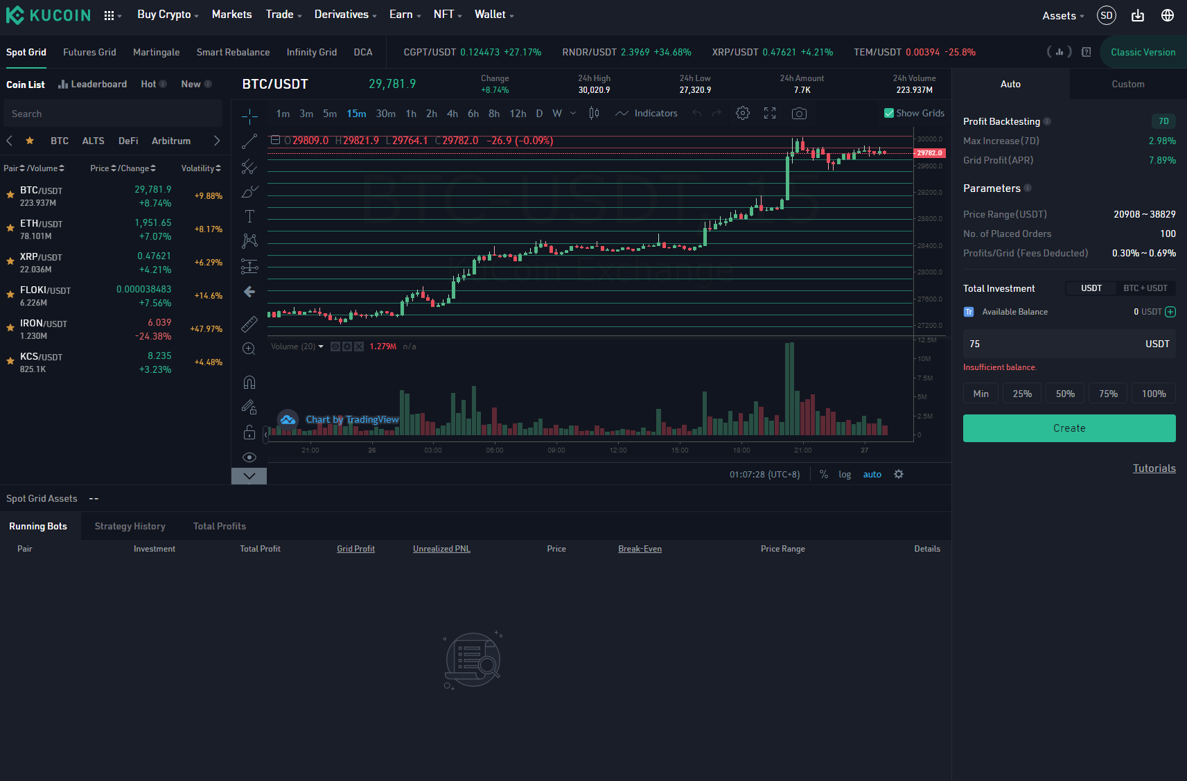 Spot Grid Bot KuCoin