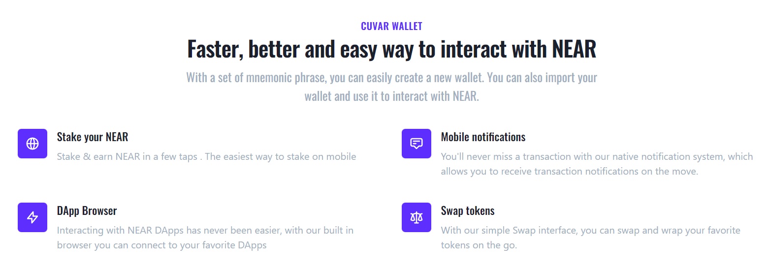 Staking NEAR with Cuvar wallet