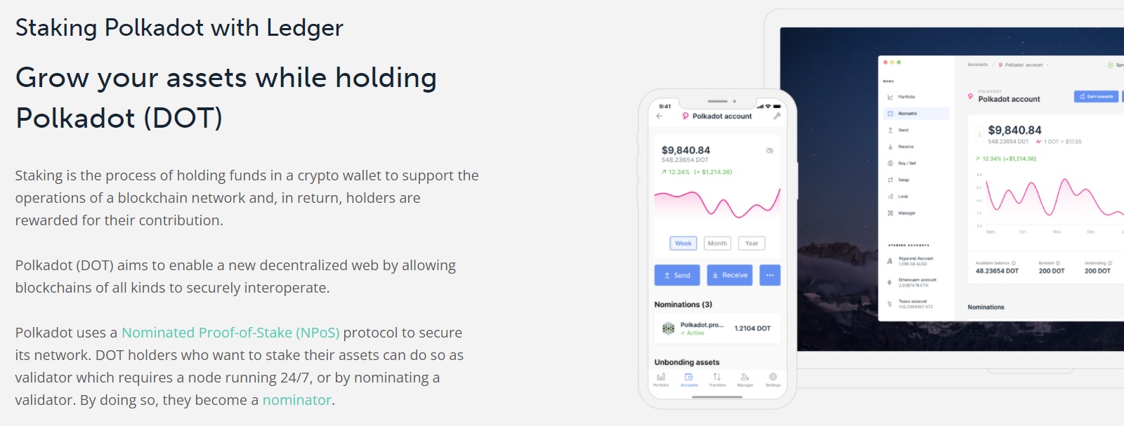 Staking polkadot with ledger wallet