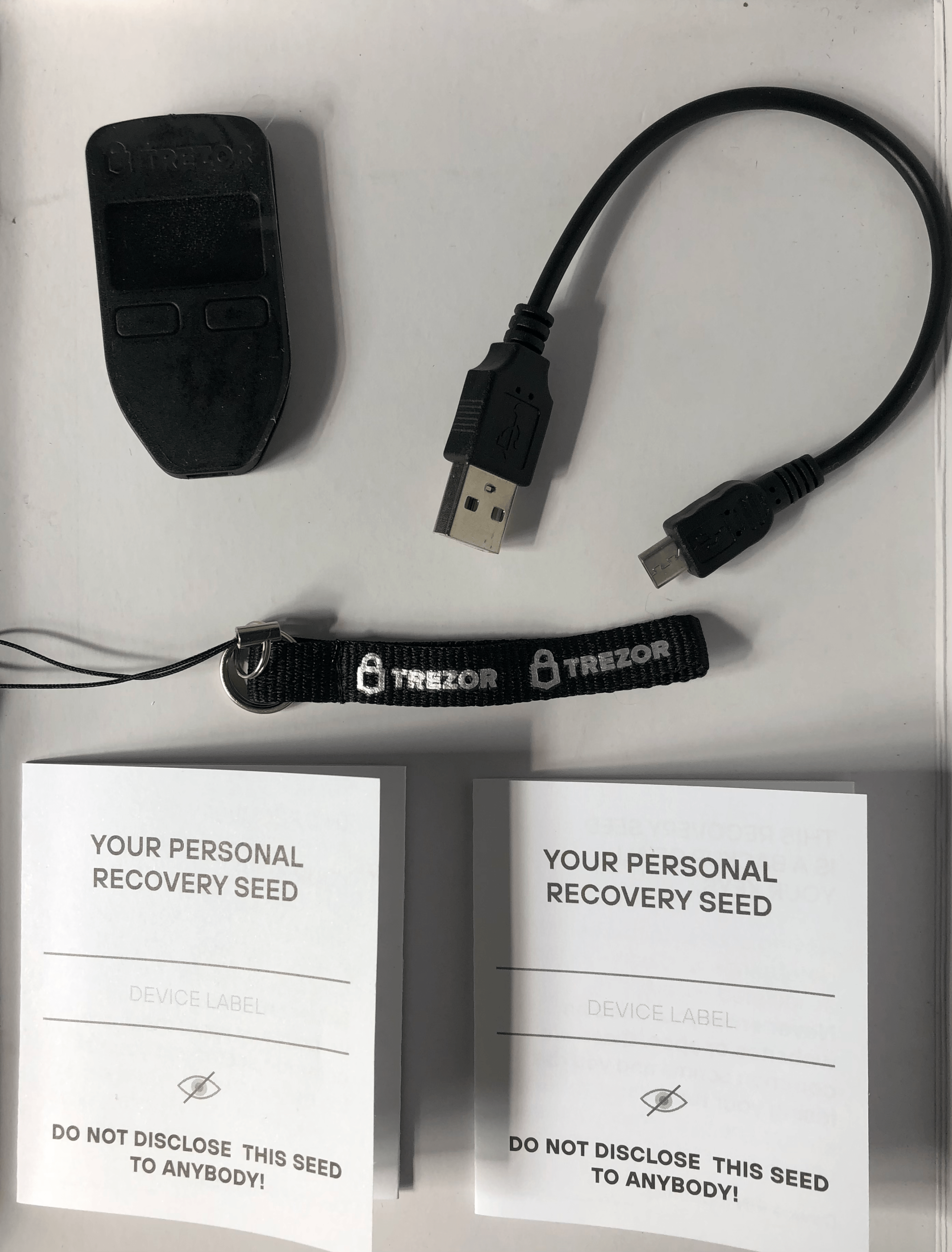 Trezor One box items