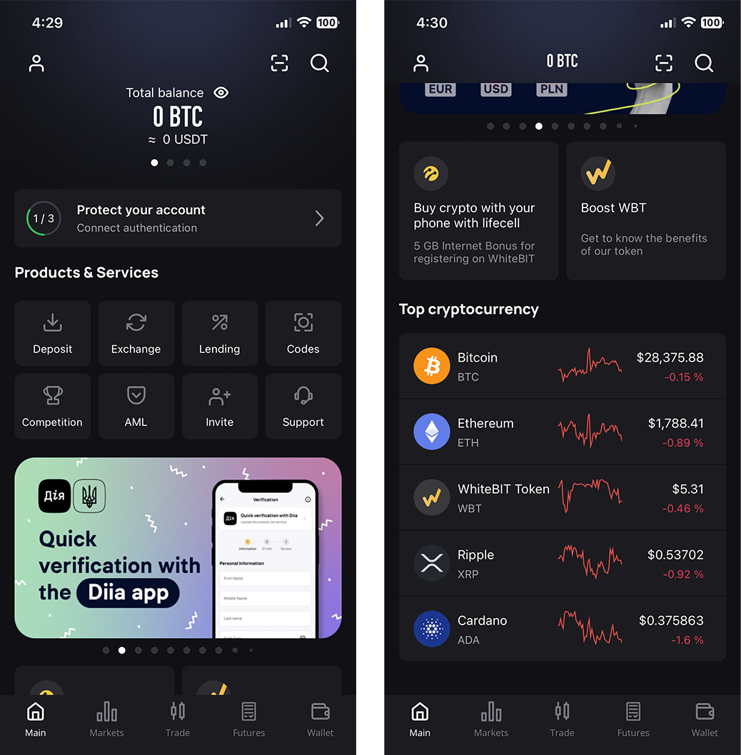 Whitebit mobile app