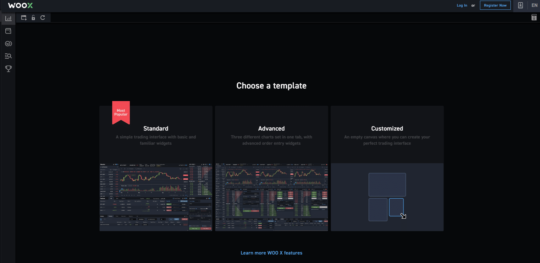 Woo X trading Template