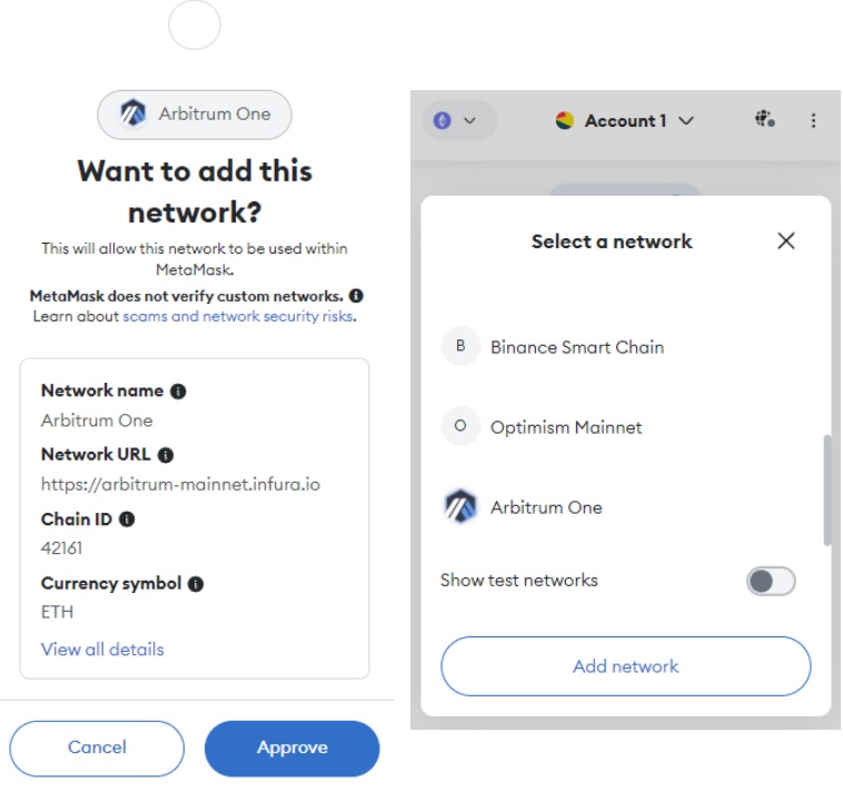 adding arbitrum one network