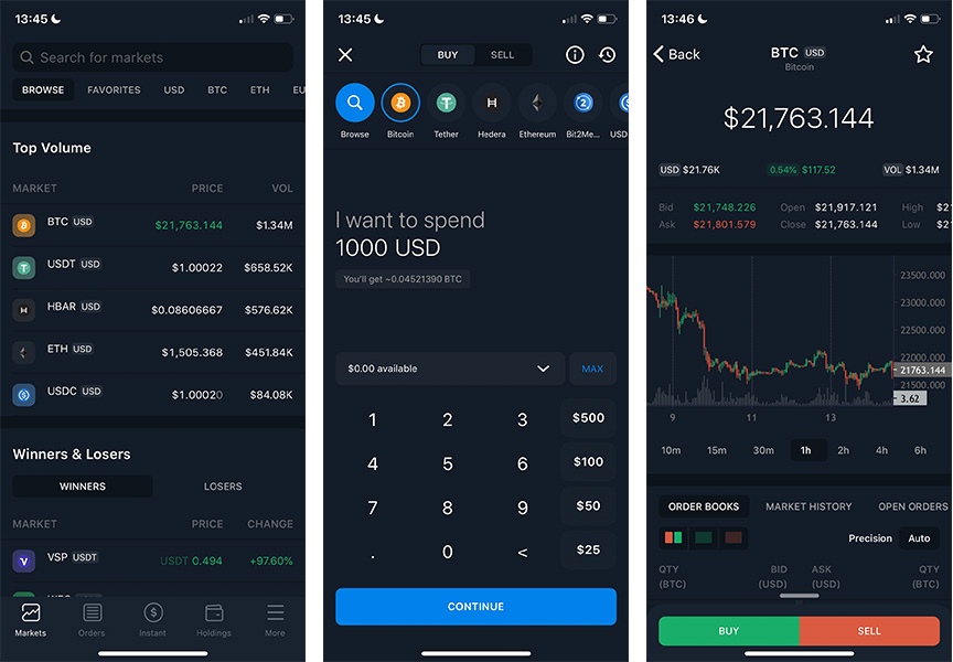 bittrex mobile app screenshots